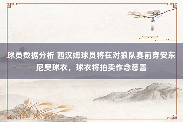 球员数据分析 西汉姆球员将在对狼队赛前穿安东尼奥球衣，球衣将拍卖作念慈善