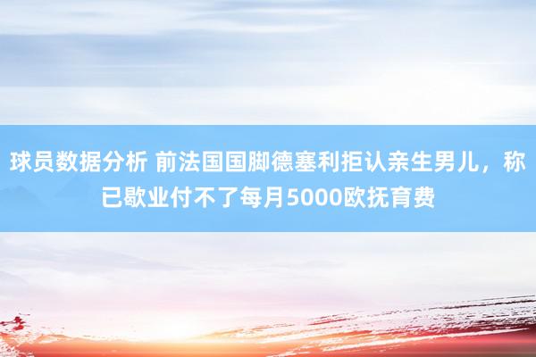 球员数据分析 前法国国脚德塞利拒认亲生男儿，称已歇业付不了每月5000欧抚育费