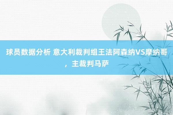 球员数据分析 意大利裁判组王法阿森纳VS摩纳哥，主裁判马萨