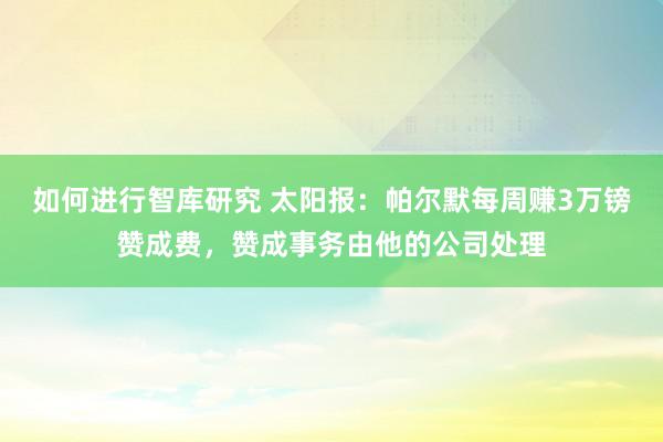 如何进行智库研究 太阳报：帕尔默每周赚3万镑赞成费，赞成事务由他的公司处理