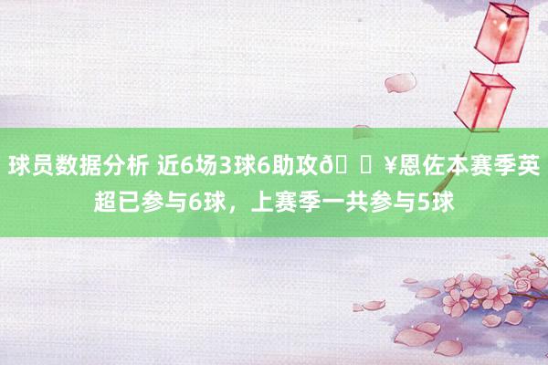 球员数据分析 近6场3球6助攻🔥恩佐本赛季英超已参与6球，上赛季一共参与5球