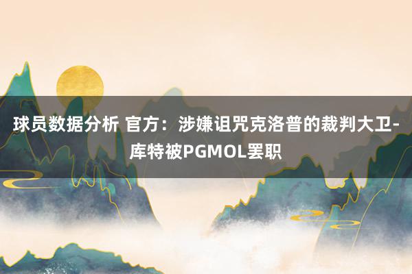 球员数据分析 官方：涉嫌诅咒克洛普的裁判大卫-库特被PGMOL罢职